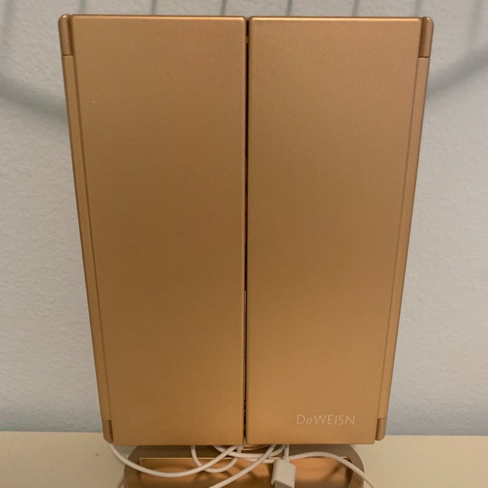Gold Trifold Makeup Mirror